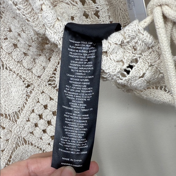 Andrea Iyamah hira Keyhole Crochet Crop Top Swim Cover-Up xs - Picture 14 of 15